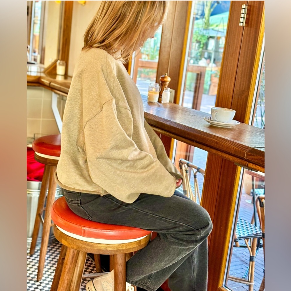 East 42nd Street - OS Fawn Crop Knit Neck Sweat - Picture 5 of 7